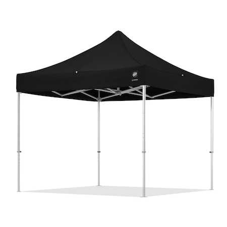 E-Z Up Freedom83 Shelter, 10' W x 10' L, TAA Compliant, Berry Amendment, Gray Aluminum Frame, Black Top F83KCB10BK